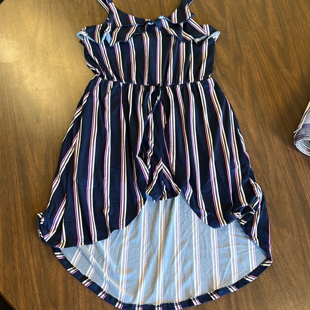 Girls high low romper